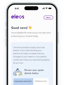 Eleos app screenshot with a positive eligibility outcome