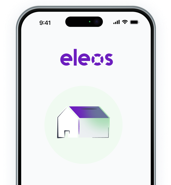 mobile phone screen with an house illustration on it