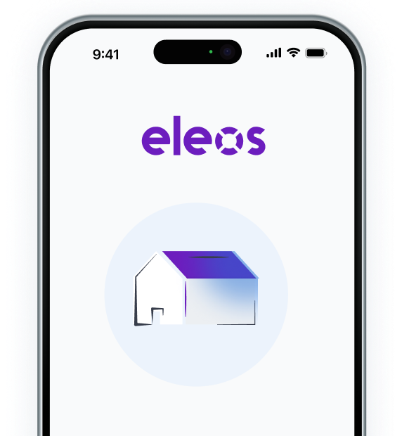 mobile phone screen with an house illustration on it