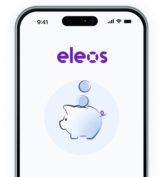 mobile phone screen with a piggy bank illustration on it