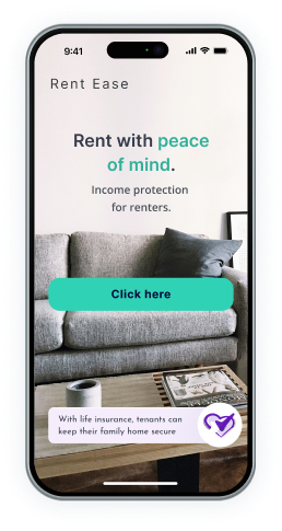 mobile screen showing rent ease
